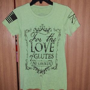 Sz Small Grunt Style Tee "For the Love of Glutes"